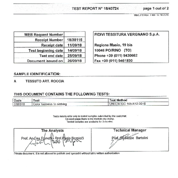 roccia - fastness rubbing EN 105 X12